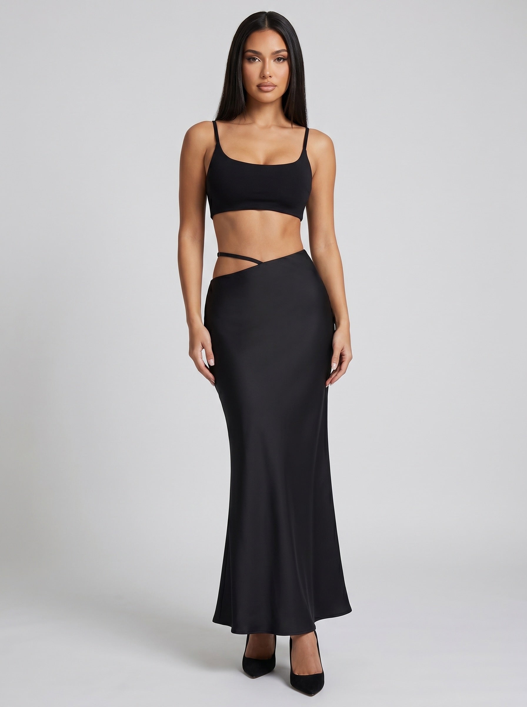 Allegra Bodycon Maxi Skirt on model