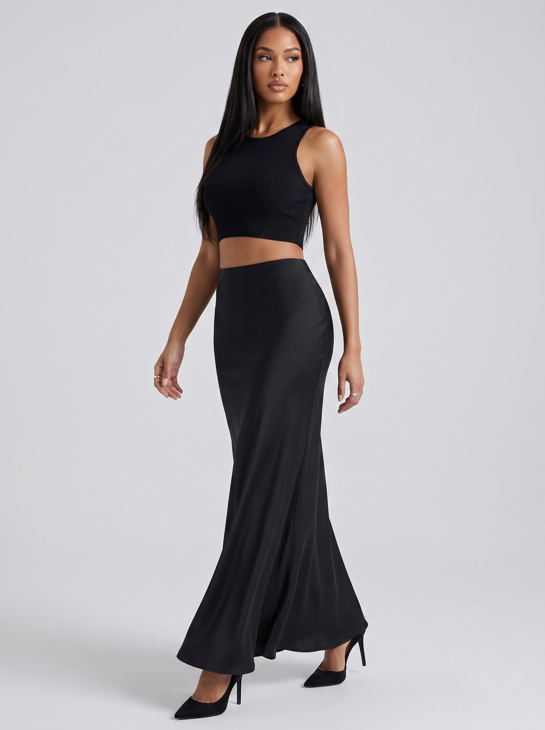 Allegra Bodycon Maxi Skirt on model