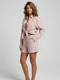 Anita Linen Shirt & Shorts Set on model