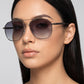 Aria Oversized Aviator Sunglasses on model