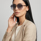 Aria Oversized Aviator Sunglasses on model