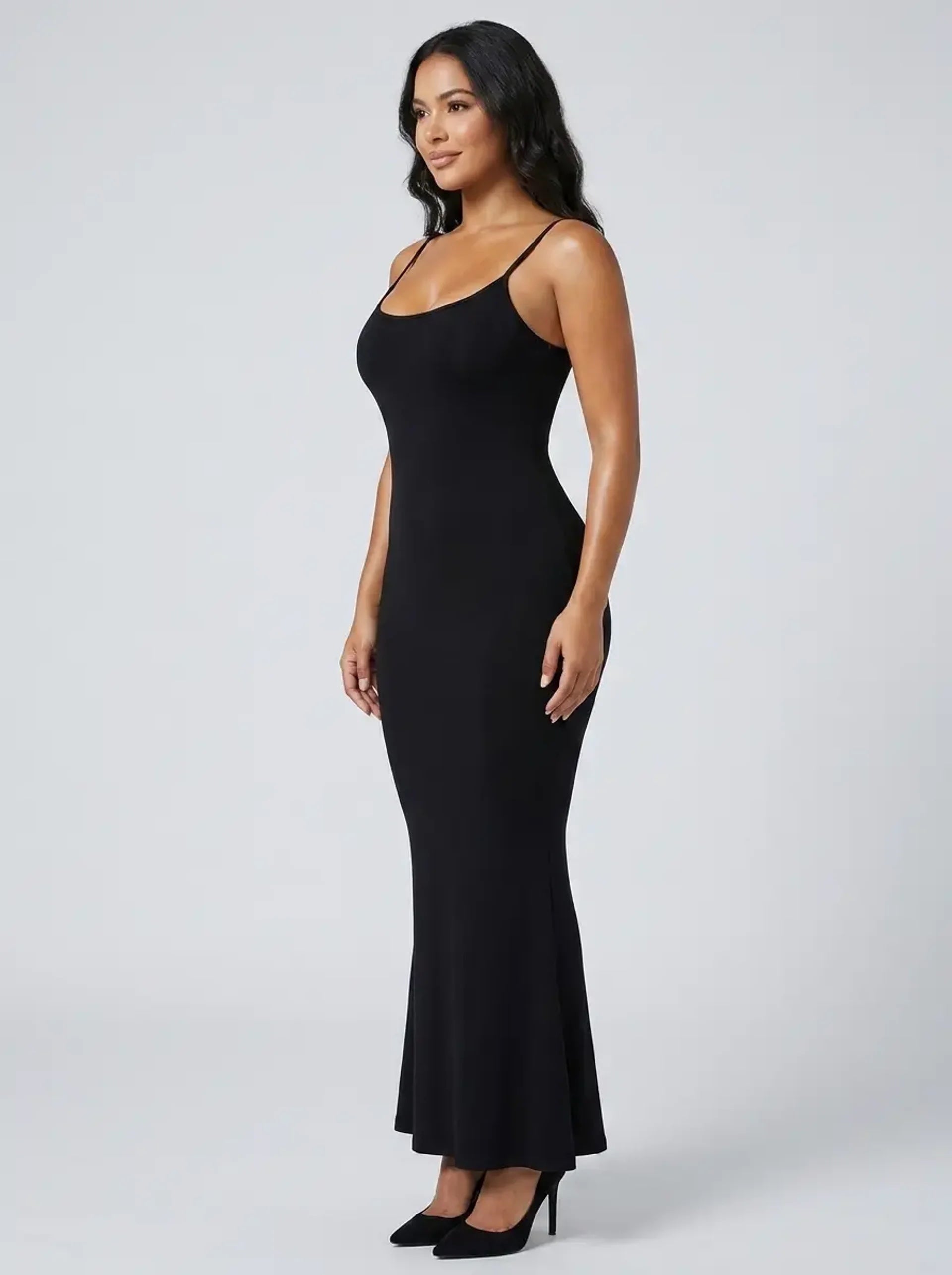 Aria Strappy Maxi Dress on model