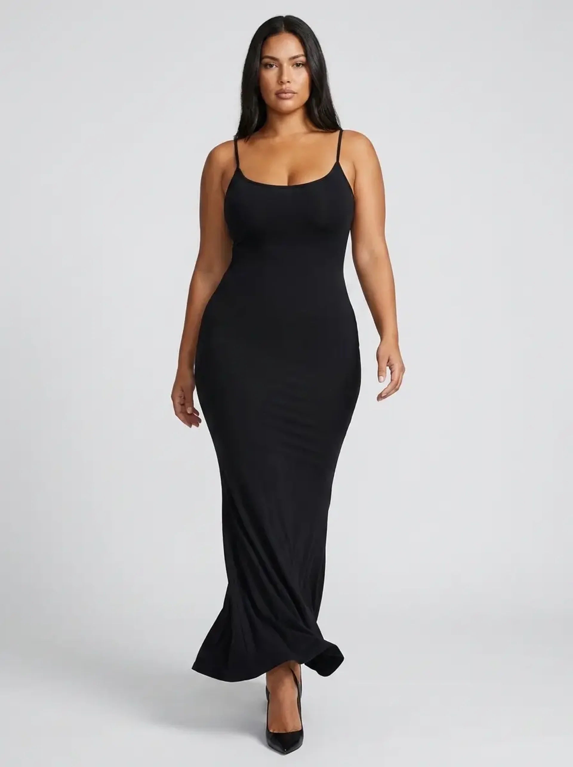 Aria Strappy Maxi Dress on model