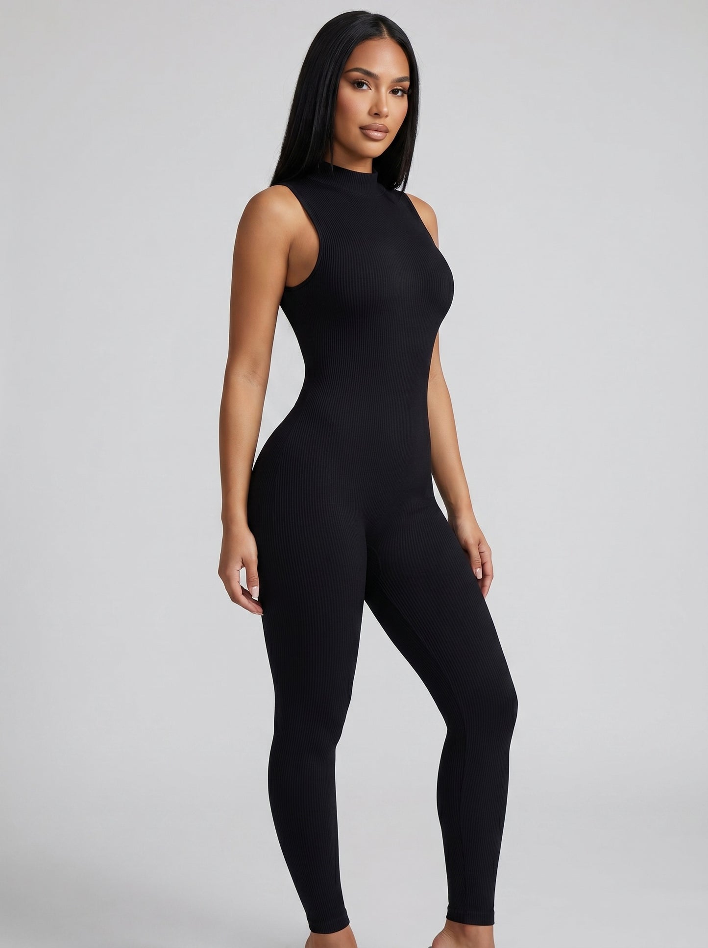 Aurora Ribbed Jumpsuit on model