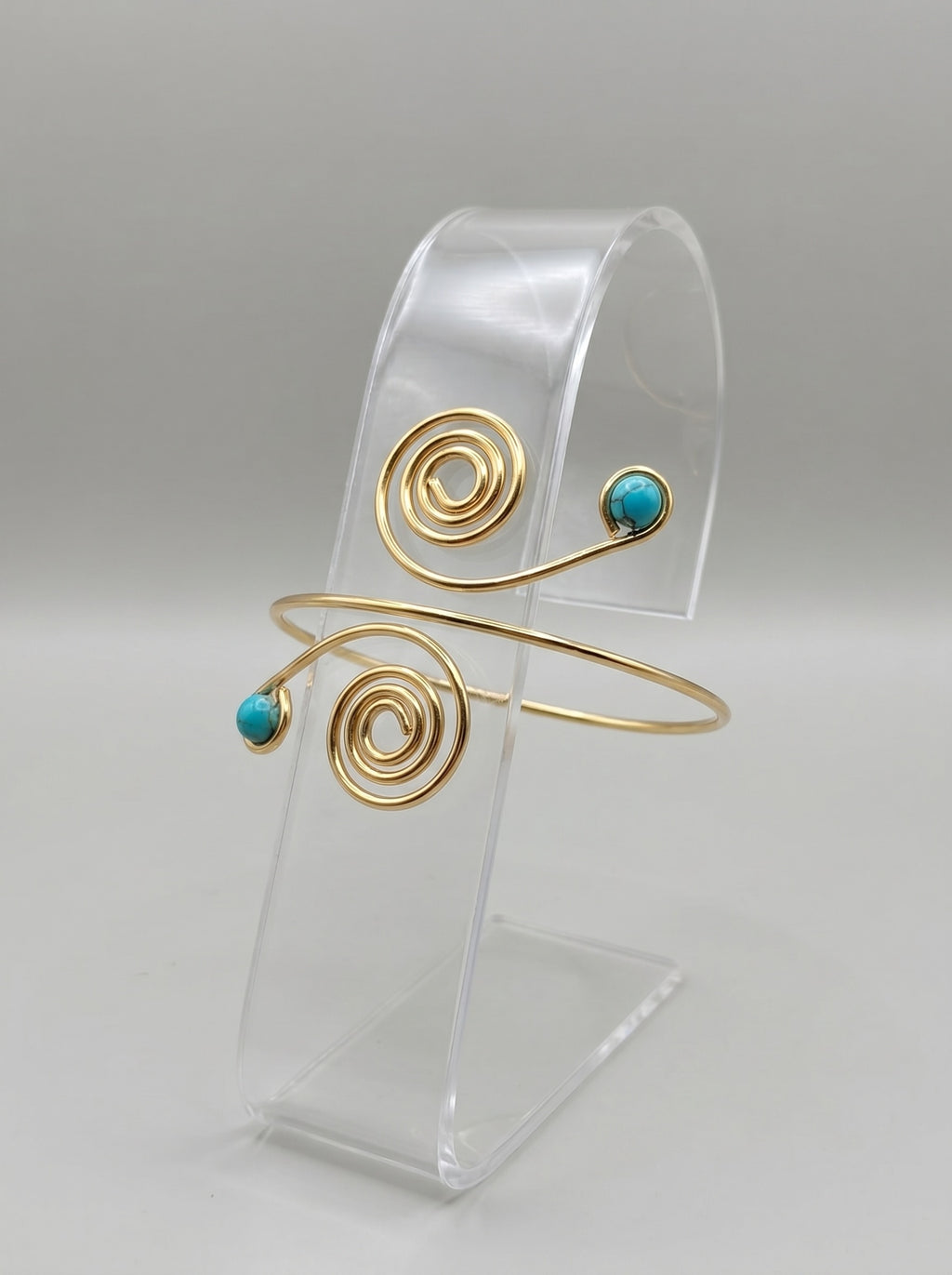 Aurora Spiral Arm Cuff on model