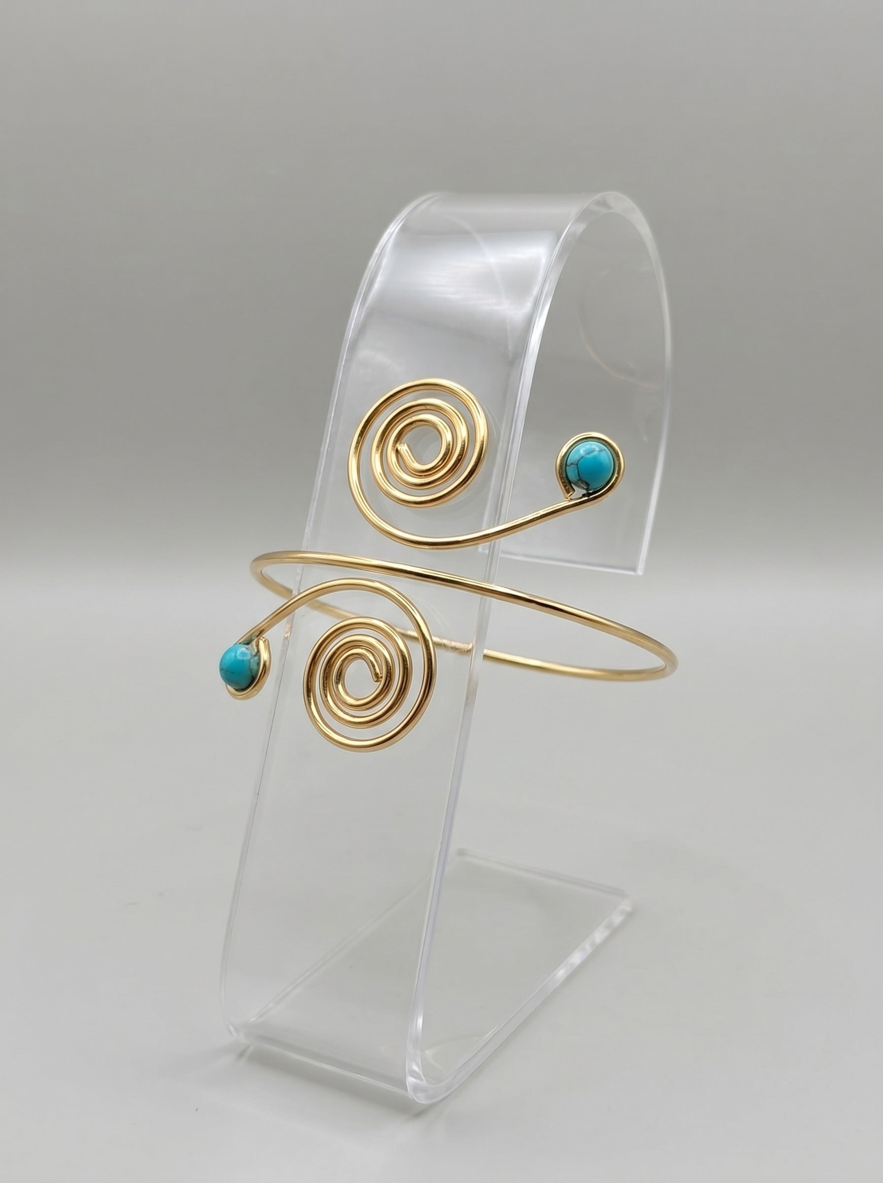 Aurora Spiral Arm Cuff on model