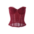 Calla Sheer Mesh Ruffle Corset Bustier Top