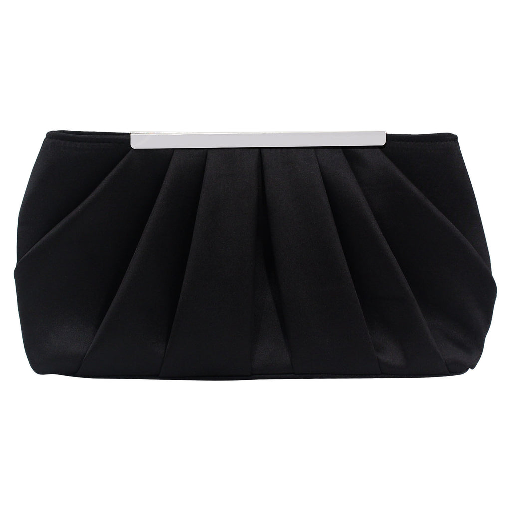 Tilde Pleated Satin Clutch