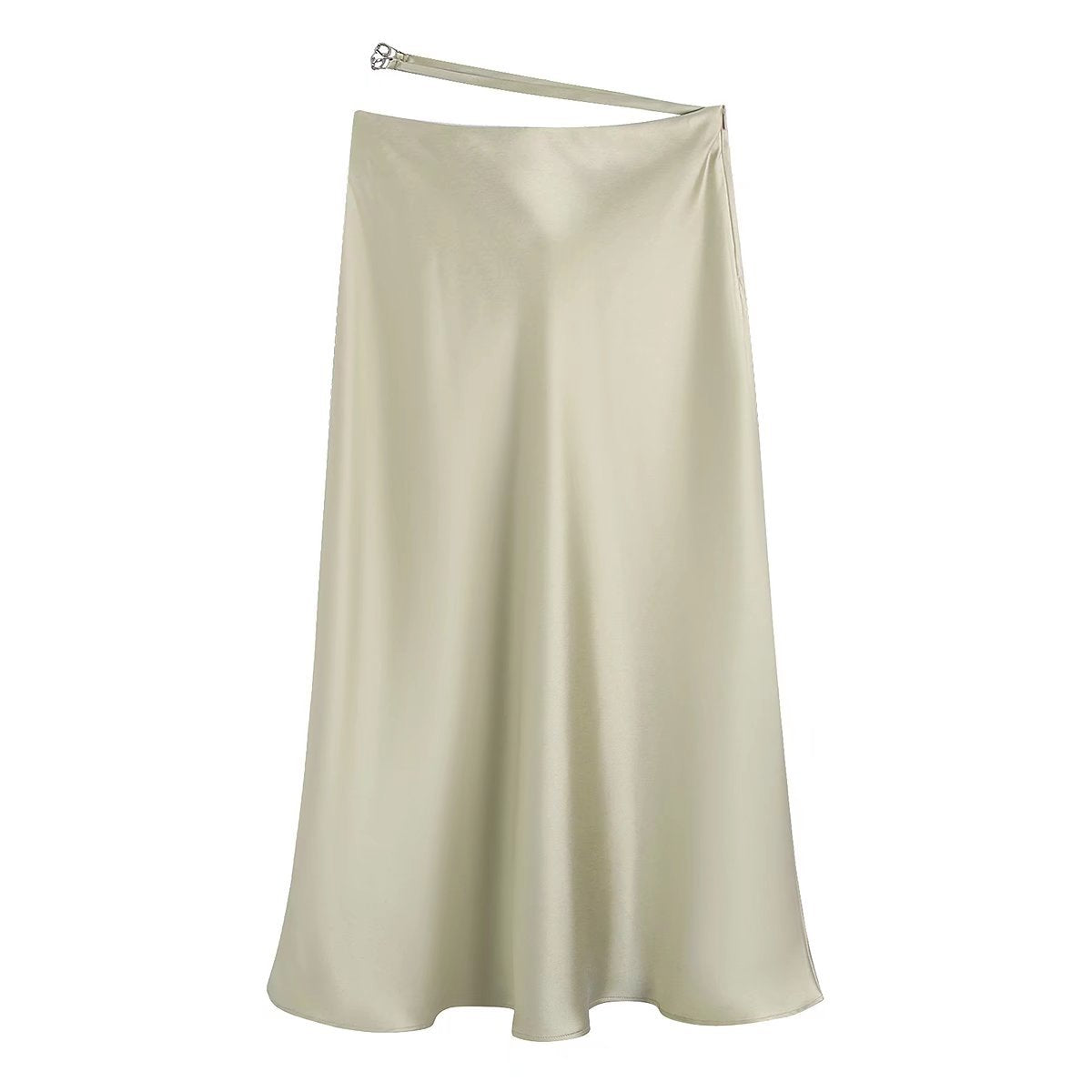 Lucietta Satin Bias-Cut Midi Skirt