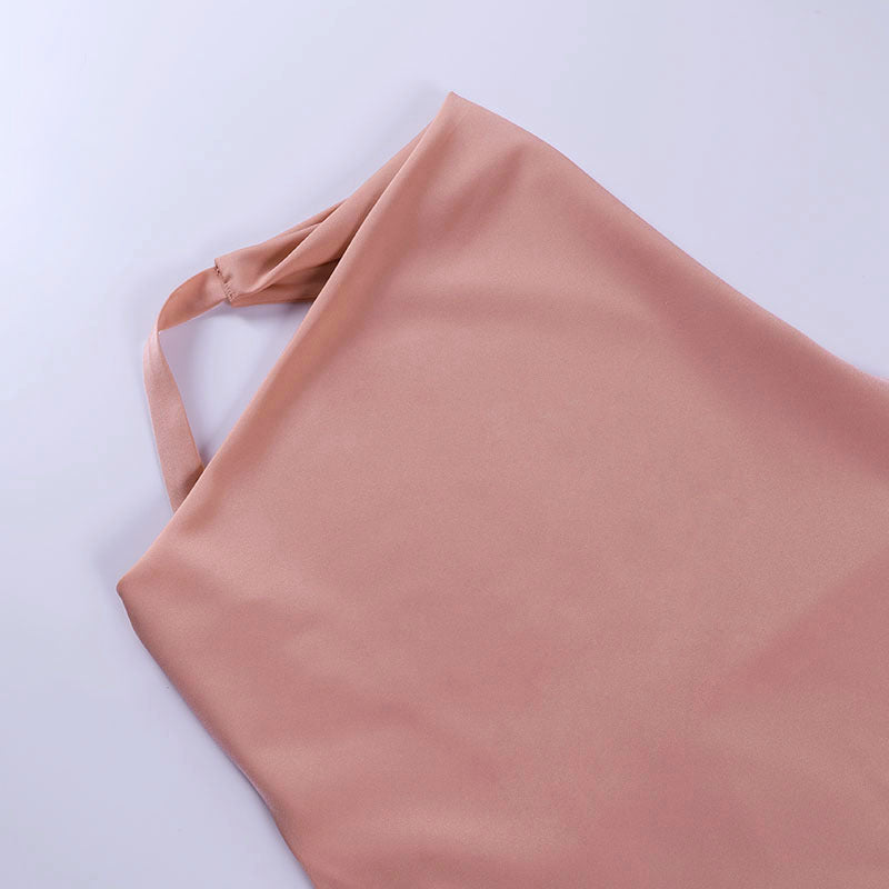 Lucilla Draped Cowl Halter Backless Mini Dress