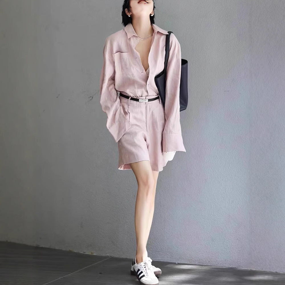 Anita Linen Shirt & Shorts Set