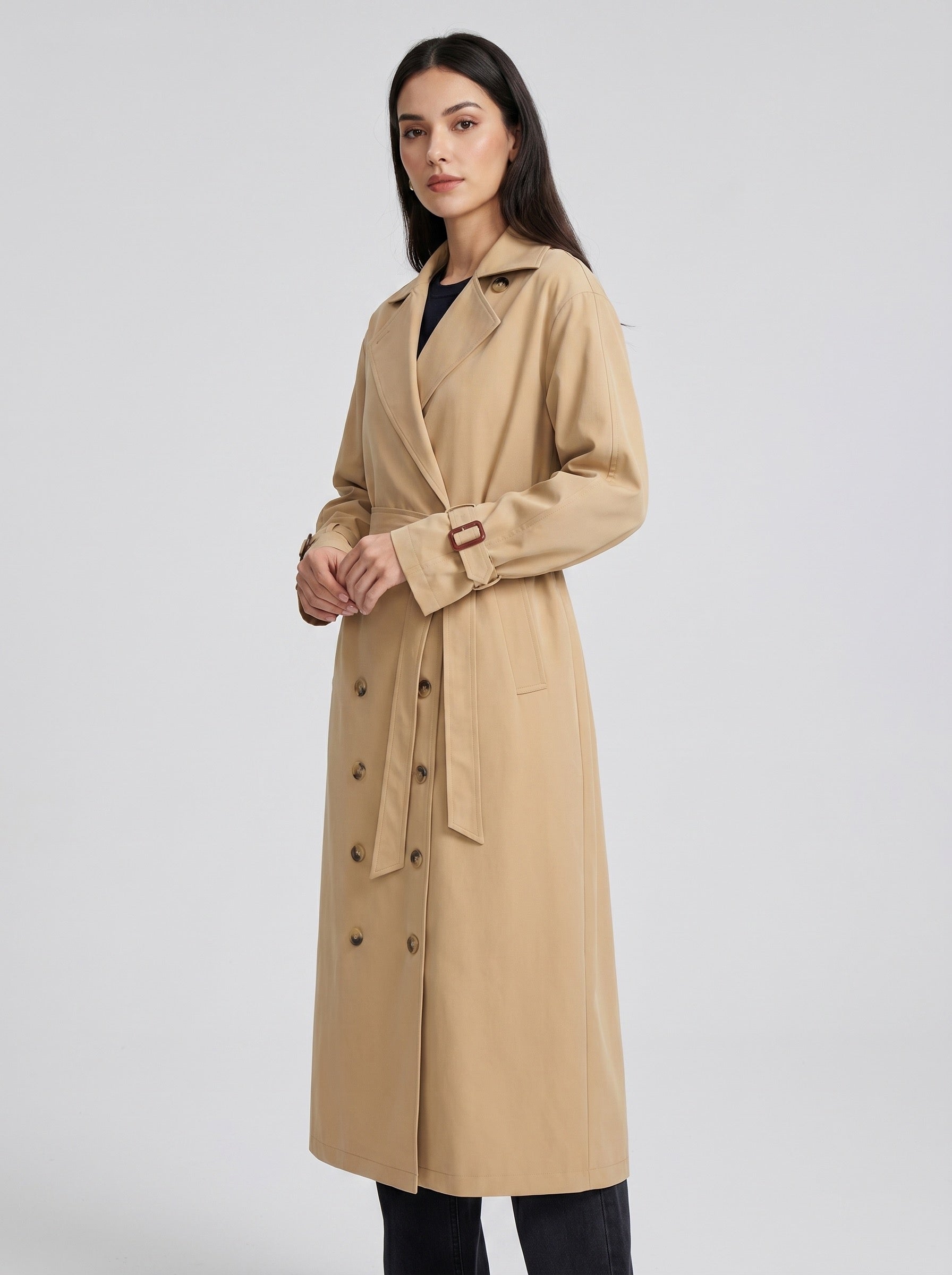 Beatrice Classic Trench Coat on model