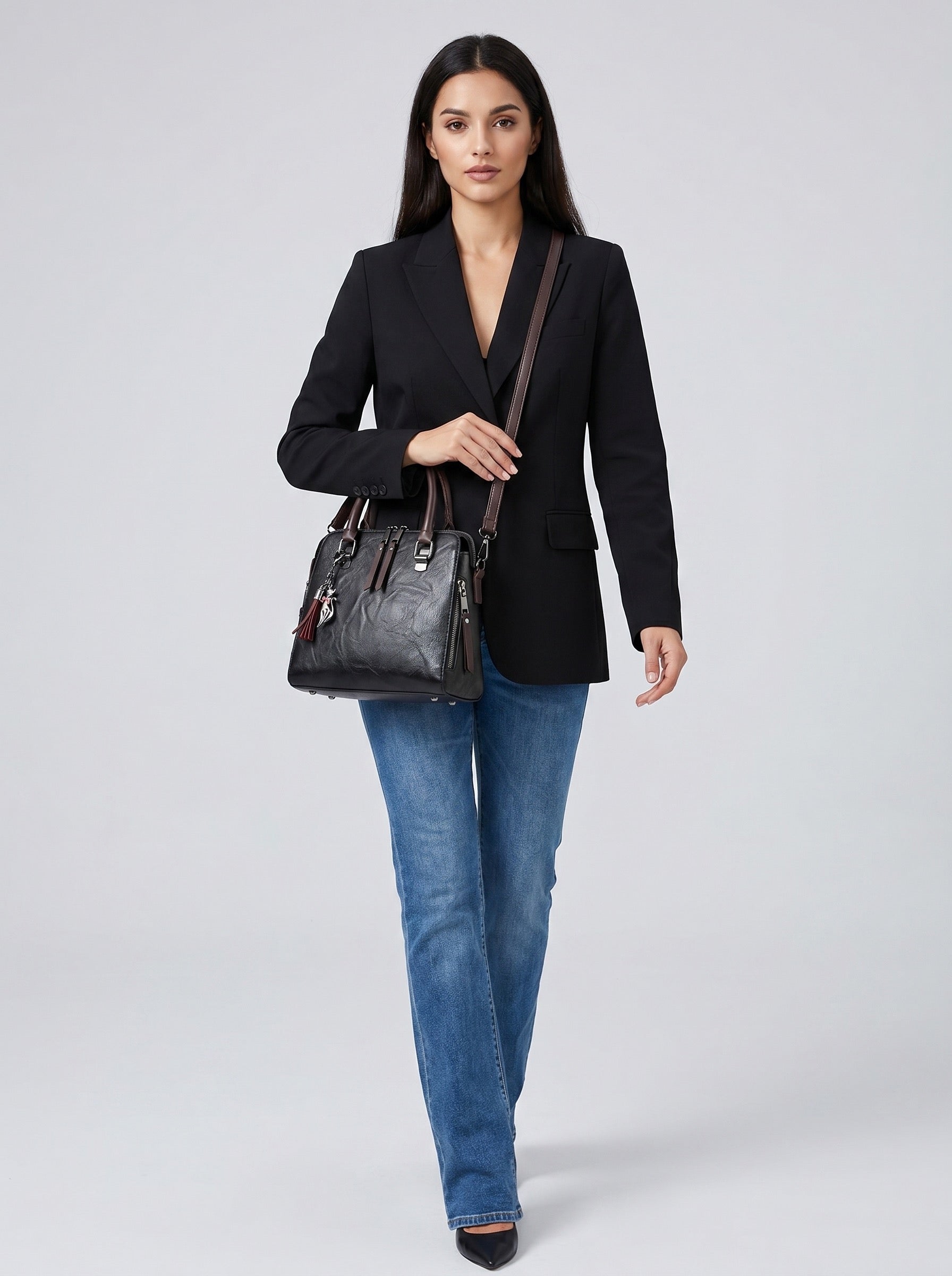 Beatrice Top-Handle Satchel on model