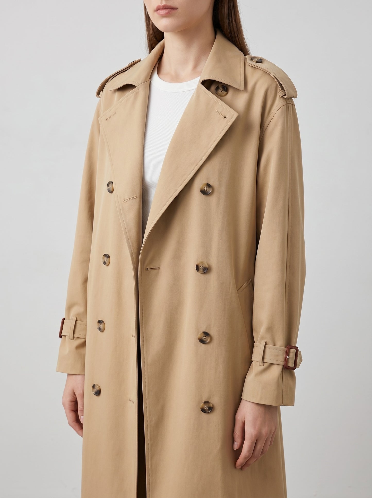 Beatrice Classic Trench Coat on model