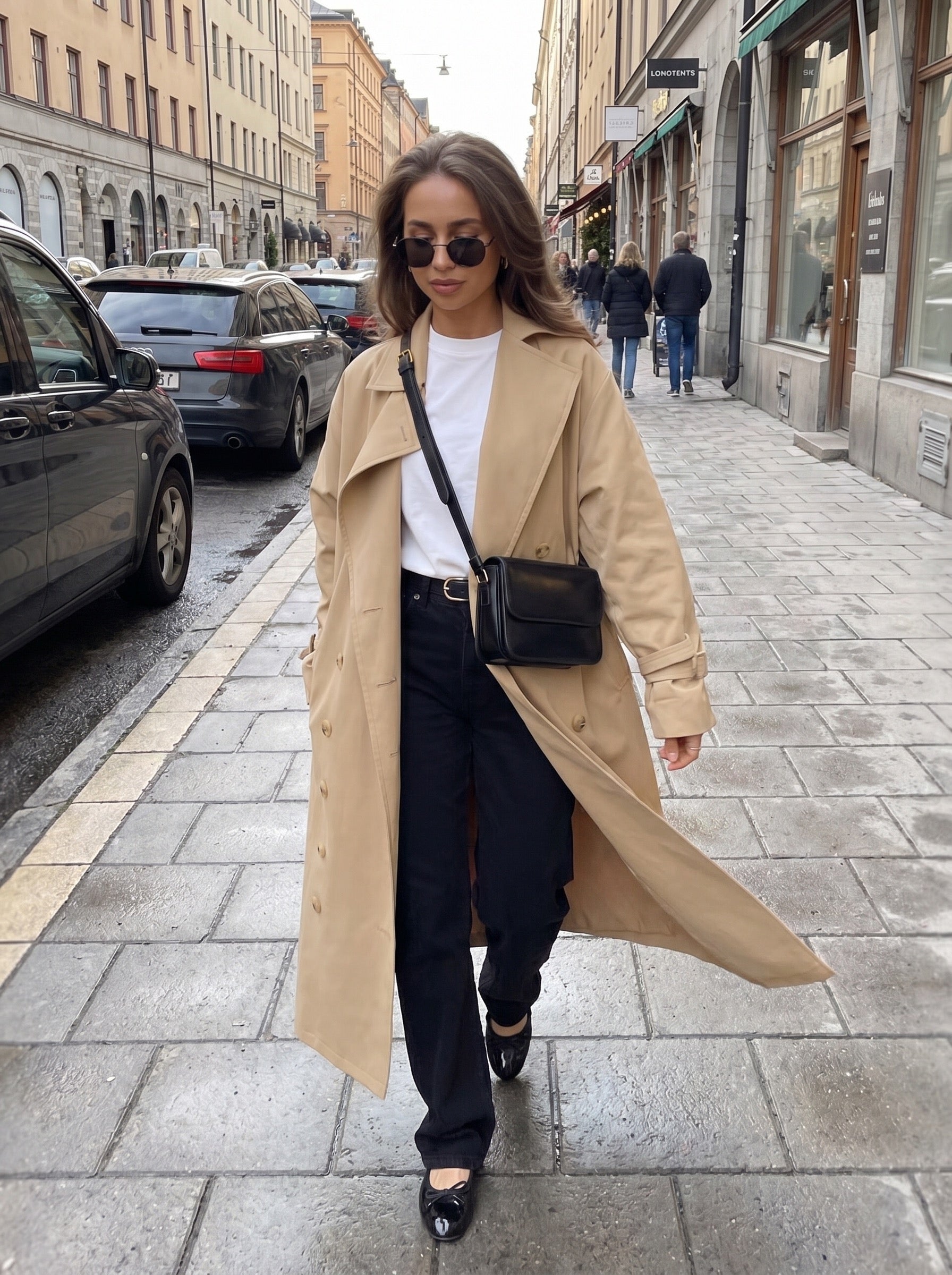 Beatrice Classic Trench Coat on model