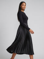 Bellini Pleated Midi Skirt on model
