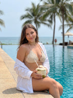 Bianca Crochet Bikini on model
