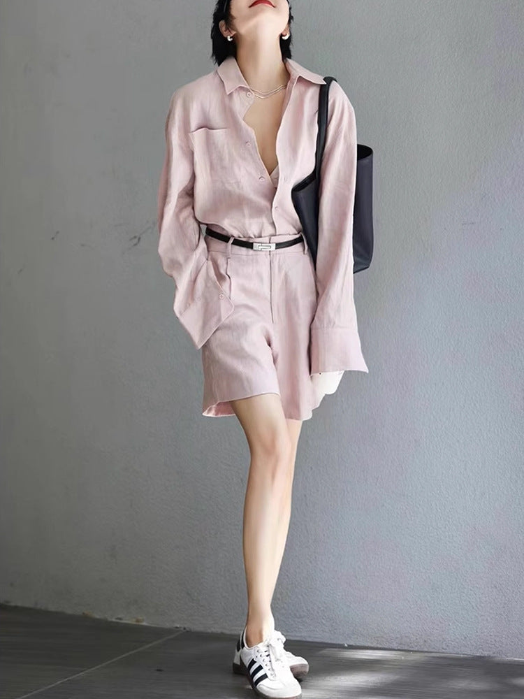 Anita Linen Shirt & Shorts Set