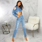 Nadia Cropped Denim Jacket — Oli Amore