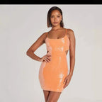 Doriana Sequin Cutout Backless Bodycon Midi Dress