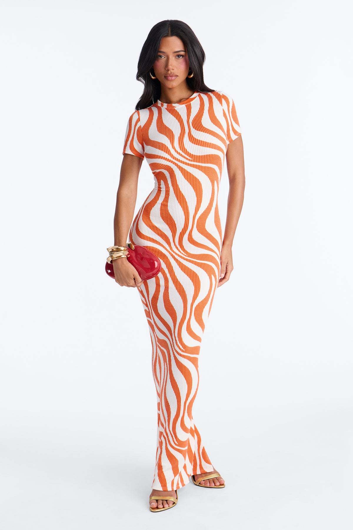 Gia Leopard Ribbed Maxi Dress