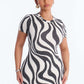 Fashionable Leopard-print Stretchy Printed Short-sleeve Slim-fit Dress