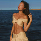 Bettina Twist Bandeau Crop Top and Maxi Skirt Two-Piece Set
