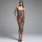Selene Leopard Slip Midi Dress