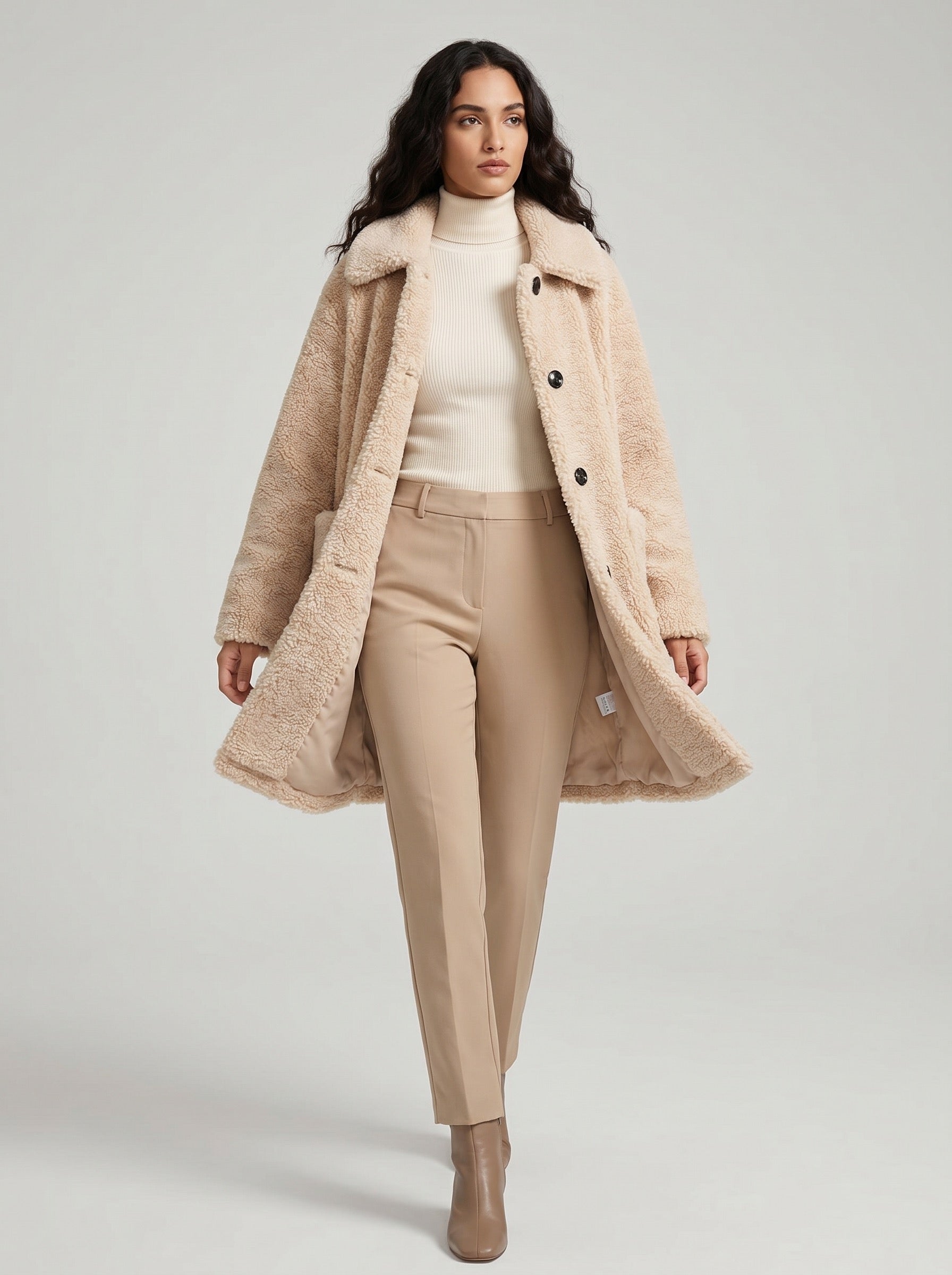 Camilla Teddy Coat on model