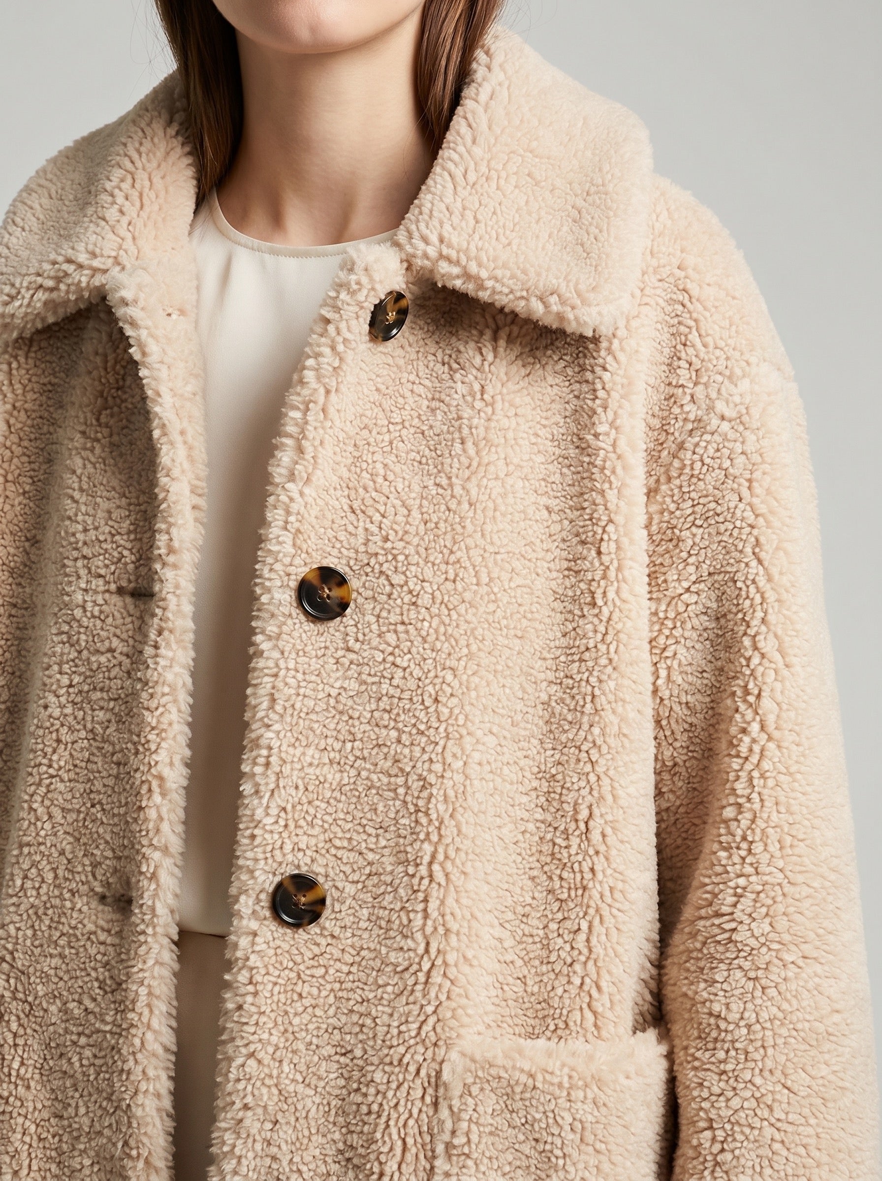 Camilla Teddy Coat on model