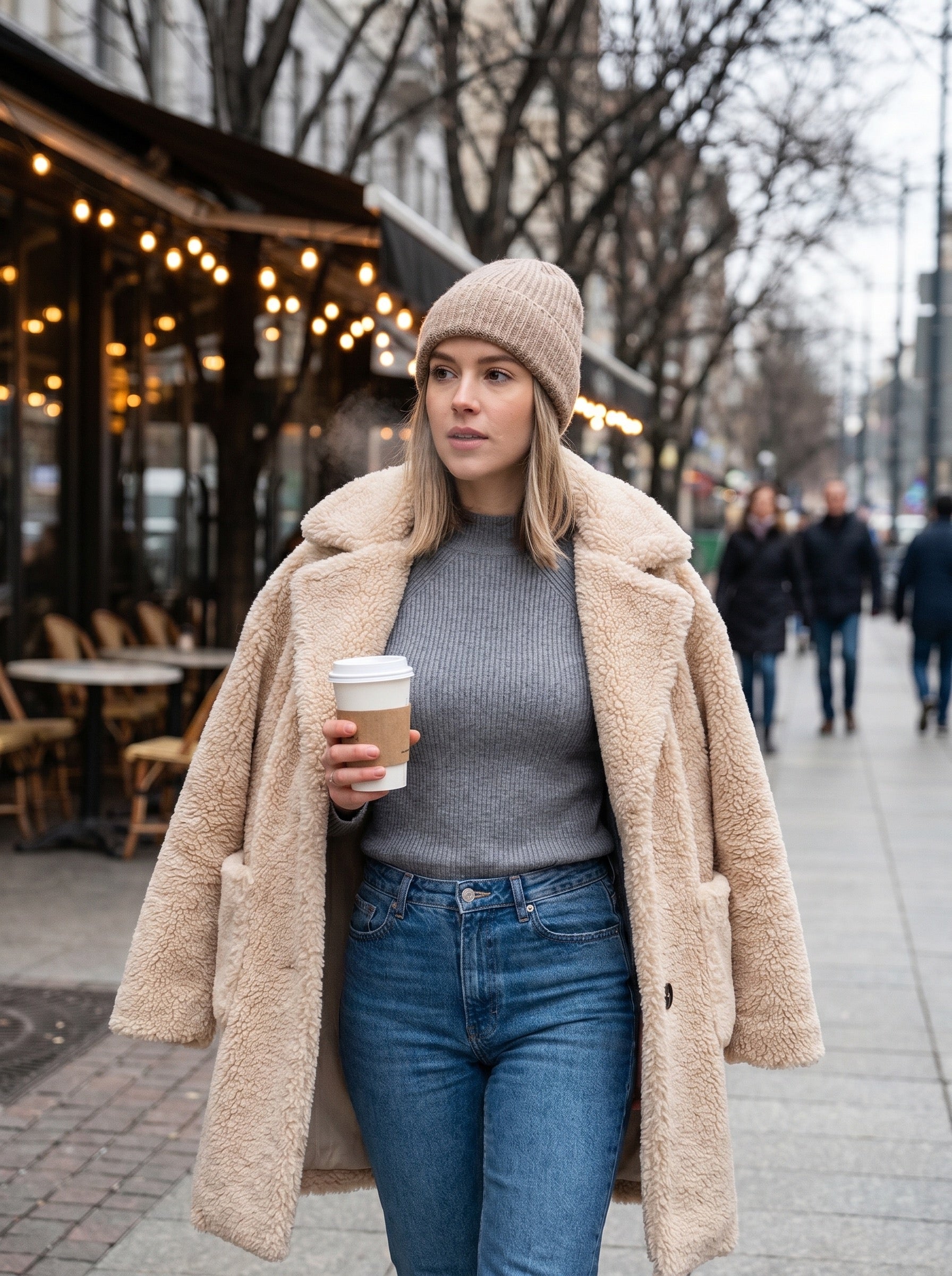 Camilla Teddy Coat on model