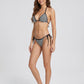 Capri Striped Triangle String Bikini on model