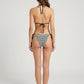 Capri Striped Triangle String Bikini on model