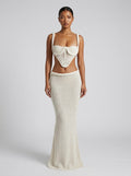 Capria Crochet Bustier Co-Ord Set on model