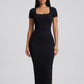 Carla Square-Neck Ribbed Midi Dress on model