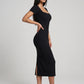 Carla Square-Neck Ribbed Midi Dress on model