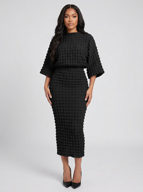 Carlotta Textured Knit Set on model