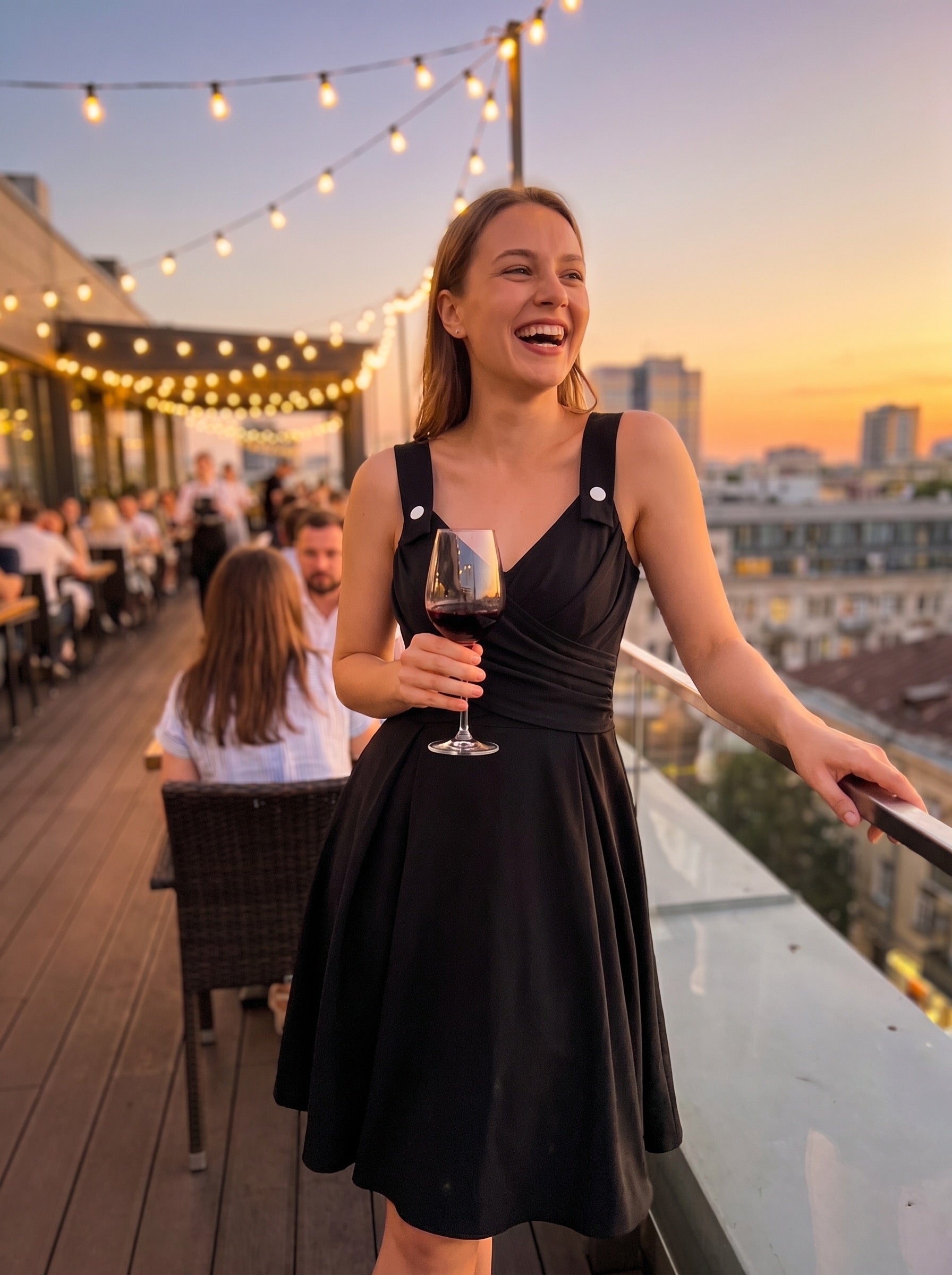 Caterina Fit & Flare Dress on model