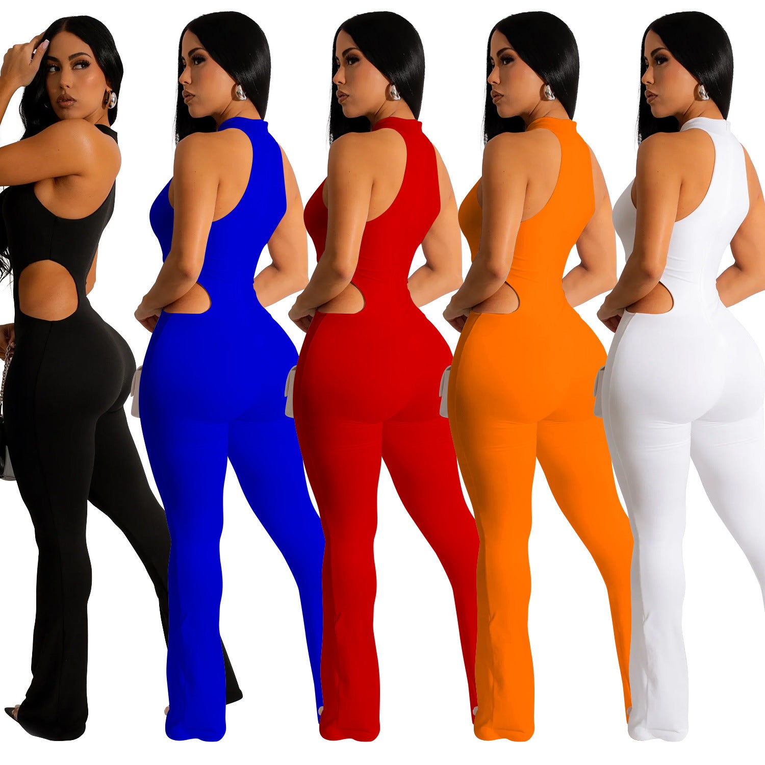 Petra Halter Cutout Bodycon Jumpsuit