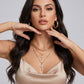 Celeste Layered Cross Necklace on model