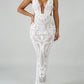 Cleo Sequin Cut-Out Maxi Dress on model