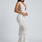 Cleo Sequin Cut-Out Maxi Dress on model