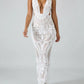 Cleo Sequin Cut-Out Maxi Dress on model