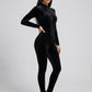 Cosima Velvet Catsuit Jumpsuit on model