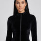 Cosima Velvet Catsuit Jumpsuit on model