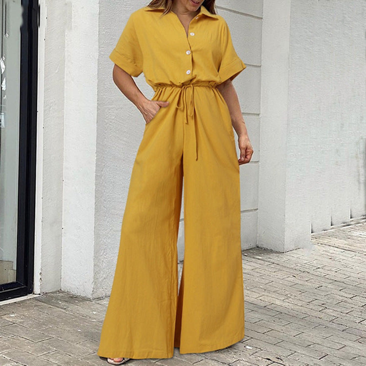 Bianca Collared Wide-Leg Jumpsuit
