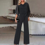 Ippolita Chiffon-Sleeve Wide-Leg Jumpsuit