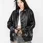 Roma Oversized Faux-Leather Bomber