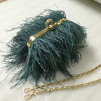 Sibilla Feather-Detail Evening Clutch
