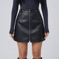 Dafne Faux Leather Mini Skirt on model